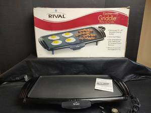 lot 596 image: Rival Electric Griddle GR210 10x20 Non-Stick Cooking Surface