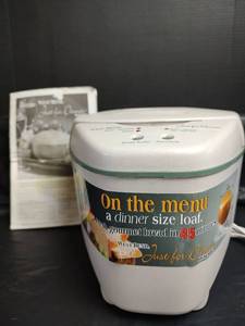 lot 598 image: West Bend Just for Dinner Compact Bread Maker with Manual