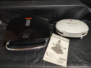 lot 613 image: George Foreman Lean Mean Fat Grilling Machine with Instructions and Hamilton Beach Grill