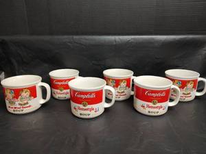 lot 618 image: Vintage Campbells Soup Kids Mugs Set of 6 - 1989 Westwood International