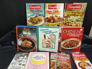 lot 633 image: Cookbook Collection - Campbells, Betty Crocker, Chinese Cooking, and Wok Recipe Books