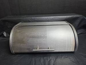 lot 663 image: Stainless Steel Roll Top Bread Box