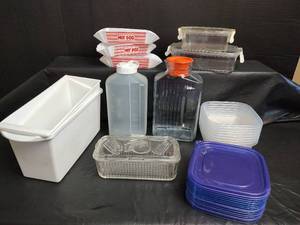 lot 674 image: Vintage Glass Refrigerator Dish and More