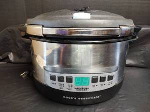 lot 685 image: Cooks Essentials 8-Quart Programmable Electric Pressure Cooker Model CEPC800 with Manual