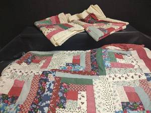 lot 746 image: Patchwork Quilt, 80 x 82, Has Some Yellowing