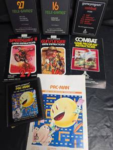 lot 803 image: Atari 2600 Games - Gunslinger, Speedway II, Pac-Man and Combat