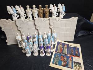lot 805 image: Medieval Fantasy Chess Set with Castle Board- Paint Yourself