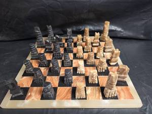 lot 810 image: Stone Chess Set with Marble Board