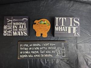 lot 844 image: Humorous Wooden Signs