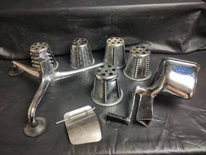 lot 853 image: Saladmaster Stainless Steel Food Processor with Multiple Grater Attachments