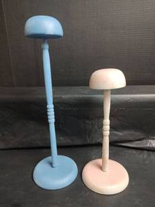 lot 855 image: Wooden Hat Stands Set of 2