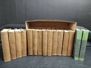 lot 894 image: Book Set with Shakespeare, History of the World, Outline of Knowledge Books with Decorative Leather Binding and Nature Library Volumes