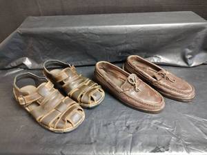lot 912 image: Mens Leather Sandals and Boat Shoes, Size 10