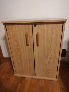 lot 964 image: Wooden Media Cabinet,  24 x 12 x 29
