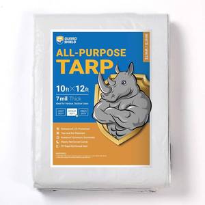 lot 3807 image: GUARD SHIELD White Tarp 10x12 ft Medium Duty Poly Tarps 7mil