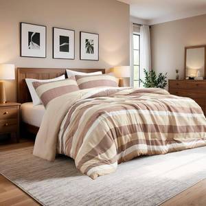 lot 3819 image: $46 FullQueen Comforter Set Terracotta 3-Piece, Reversible Bedding