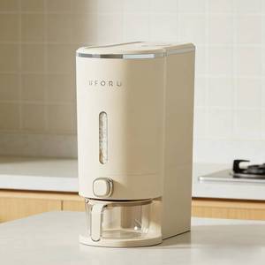 lot 3843 image: Rice Dispenser Storage Container with Measuring Cup, Airtight 22lb