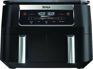lot 3851 image: $119 Ninja DZ090 Foodi 5-in-1 DualZone Air Fryer with 2-Baskets