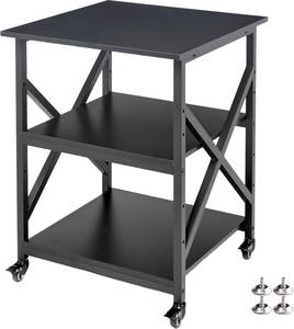 lot 3866 image: $125 Fannova Printer Stand, 23.6x23.6x30.1in, 3-Tier Cart with Wheels