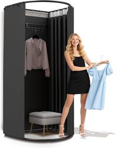 lot 3873 image: $110 AMSXNOO Fitting Room, Portable Privacy Dressing Room 85x80x200CM