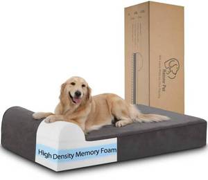 lot 3890 image: $100 Rainmr Orthopedic Dog Bed, 7 Memory Foam, Grey, 48x30x7