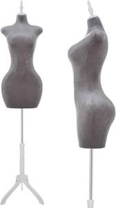 lot 3893 image: $119 Adjustable Curvy Female Mannequin Torso with Stand, Black