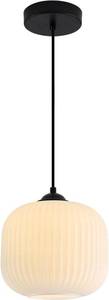 lot 3924 image: $71 Black Single Pendant Lights for Kitchen Island, Milk Glass Globe