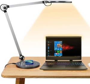 lot 3925 image: $100 LED Architect Desk Lamp Wireless Charger, Adjustable Arm