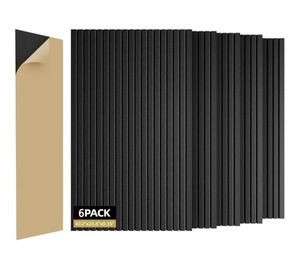lot 3932 image: $89 6 Pack Sound Proof Foam Panels 47.2x23.6 Acoustic Panels Black