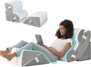 lot 3941 image: $80 Hansleep Bed Wedge Pillow Set After Surgery, 5 PCS, Memory Foam see not