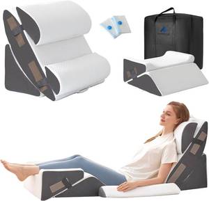 lot 3945 image: $69 Ahpmeoa 6-Piece Wedge Pillow Set for After Surgery, Memory Foam