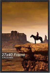 lot 3953 image: A PLUS MAX 27x40 Picture Frame, Black Engineered Wood, 27x40