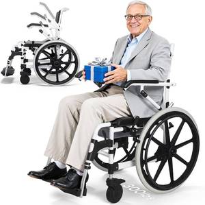 lot 3957 image: $430 22 Self-Propelled Shower Wheelchair, 300 lb Aluminum Chair