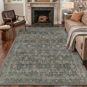 lot 3959 image: $70 BESBLEE 8x10 Area Rugs, Machine Washable, Non-Slip, Distressed
