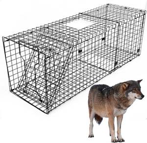 lot 3966 image: $146 Heavy Duty Live Trap 59x20x22 in, Steel Collapsible
