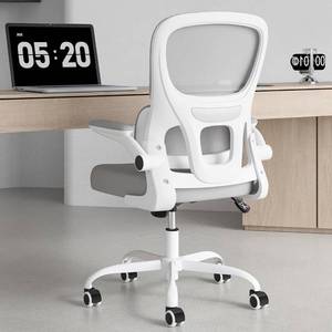 lot 3986 image: $90 Soohow Office Chair, Mesh Ergonomic Lumbar Support, WhiteGray