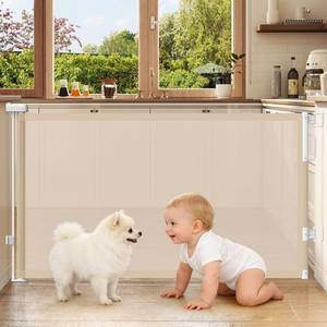 lot 4007 image: Retractable Baby Gate for Doorways, 58 Mesh Gate, 34 Tall