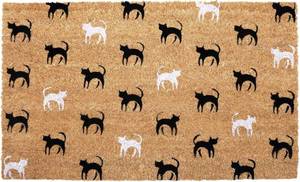 lot 4018 image: NIKKY HOME Coir Doormat Non Slip Front Door Mat Cat Pattern-17x30