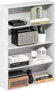 lot 4048 image: Furinno Basic Book Shelf, 4-Tier Bookcase with Open Shelf, White