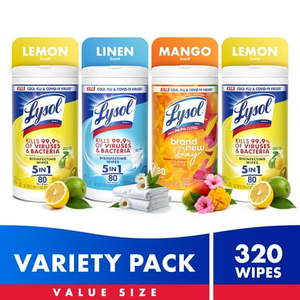 lot 1323 image: Lysol� Disinfectant Wipes Bundle  Multi-Surface Antibacterial Cleaning Wipes  For Disinfecting & Cleaning  320 count