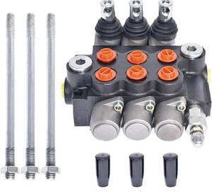 lot 1326 image: findmall 3 Spool 11GPM 3600PSI Hydraulic Directional Control Valve, SAE Ports Double Acting Valve for Small Tractors, Tractors, Loaders, Log Splitter
