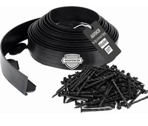 lot 1332 image: 4 in x 25 Ft Garden Landscape Edging, No Dig Garden Edging Border Kit with 46 Pcs Spikes for Flower Bed Lawn Yard Grass Black