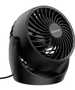 lot 1338 image: Gaiatop Desk Fan, 5-Inch Portable Electric Table Desktop Air Circulator Fans, Small but Powerful with 3 Speed 360° Adjustable Tilt for Cooling Home Dorm Office Bedroom Bathroom Kitchen, Black