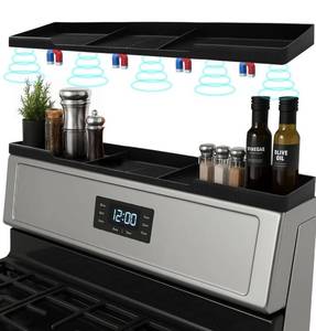 lot 1339 image: Silicone Magnetic Over the Stove Shelf for Back of Stove - Magnetic Stove Top Shelf and Over Stove Shelf, Over Oven Shelf for Top of Stove, Over the Stove Spice Rack(Black)
