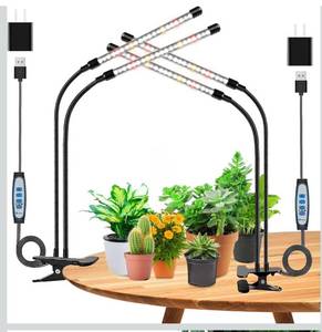 lot 1355 image: wolezek Grow Lights for Indoor Plants, 2 Pack 6000K LED White Plant Grow Lights Indoor, Full Spectrum Grow Lamp with Clip, Auto ON & Off Timer 61216H, 3 Modes, 5-Level Dimmable Brightness