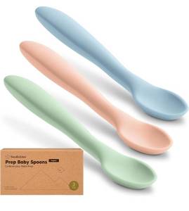 lot 1362 image: KeaBabies Silicone Baby Spoons, Self Feeding 6-12 months - 3-Pack Baby Weaning Eating Utensils, Toddler First Food Training Spoon, Infant, Kids Feeding Supplies Essential Set, Dishwasher-safe (Mellow