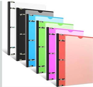 lot 1377 image: INFUN 1 Inch Telescoping 3 Ring Binder - 6PCS, Flexible Round Binder with Customizable Front Cover and Clear Catalog Pocket, 1Inch Rings, 225 Sheet Capacity
