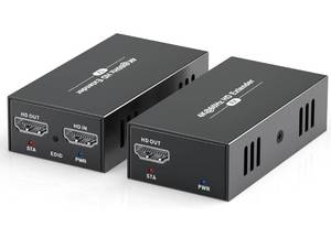 lot 1387 image: 4K HDMI Extender Ultra HD 4K60Hz Over CAT5e67 Ethernet Cable, Up to 200ft(60m), with IR Control & Loop Out & EDID, for Extended Video and Audio, HDCP 2.2 HDMI2.0