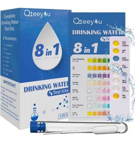 lot 1388 image: Lead Water Test Kit 2026 Upgraded 8 in 1 Home Drinking Water Testing Kits 5pcs Independent Bag, House Tap and Well Water Hardness Tester, Lead Test Strips for Alkalinity, pH, Copper, Nitrite&Chlorine