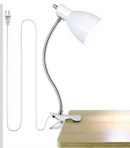 lot 1396 image: Desk lamp Eye-Caring Table Lamps, 360°Rotation Gooseneck Clip on Lamp Reading Light Portable Reading Book Light Clamp Study Desk Lamps for Bedroom and Office Home Lighting (White)